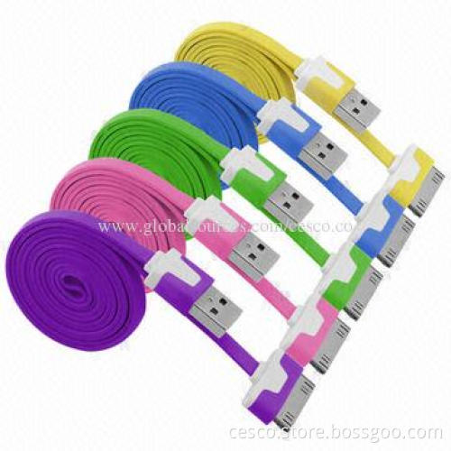 Flat Color Charge SYNC Micro USB Cable for iPhone 4